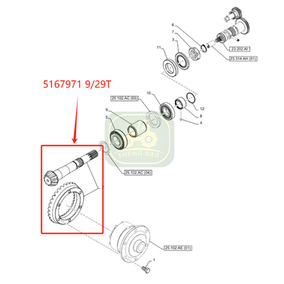 Części przekładni osi przedniej 9/29T 5167971
