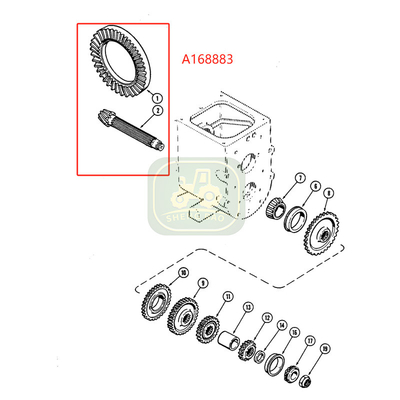 Części przekładni osi przedniej 7/47 T A168883 Bevel Gear For Backhoe Loader