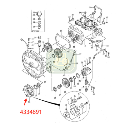 Główne części pompy hydraulicznej 4334891 4654760 sprzęgło do koparki JD