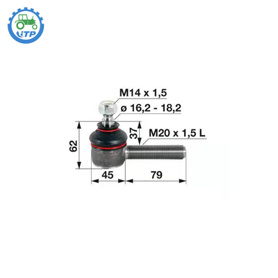 00110106 3131021R1  Części do ciągników Końcówka drążka kierowniczego 95MM
